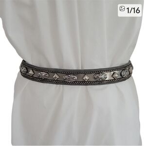 Nanni Milano Vintage Metal Mesh Leather Belt Made in Italy Size 80/32